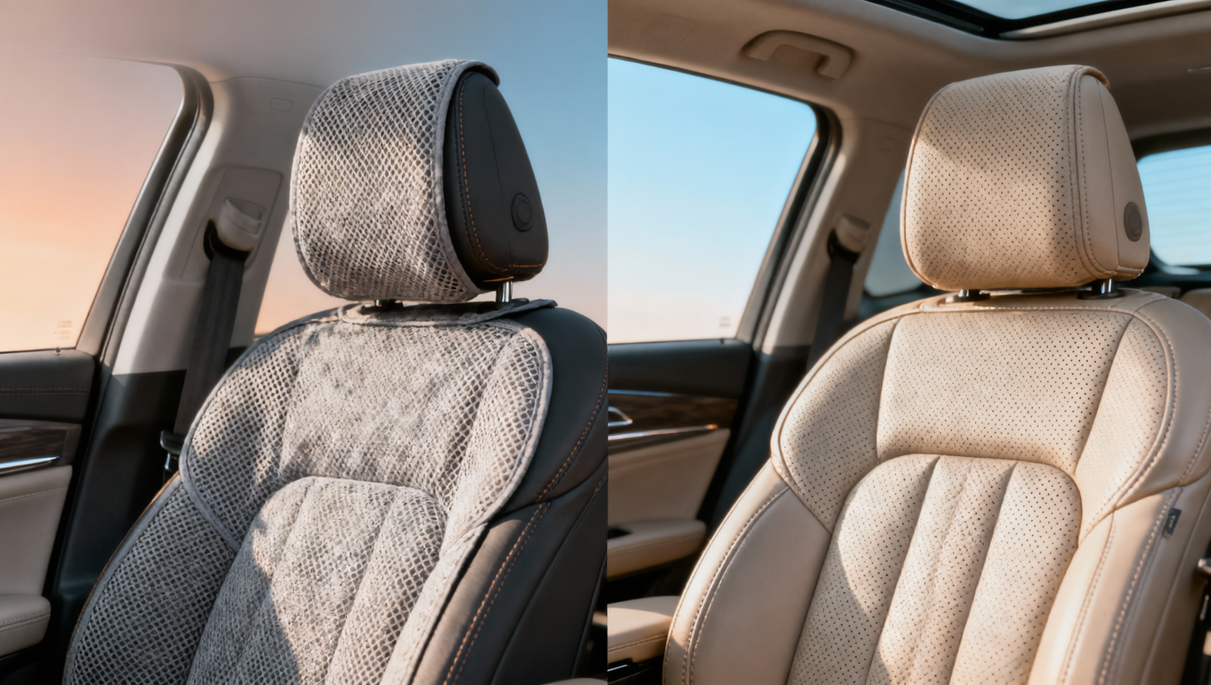Breathable car seat covers or leather covers for hot climates?