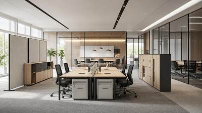 Modern office furniture trends now favor flexibility over size
