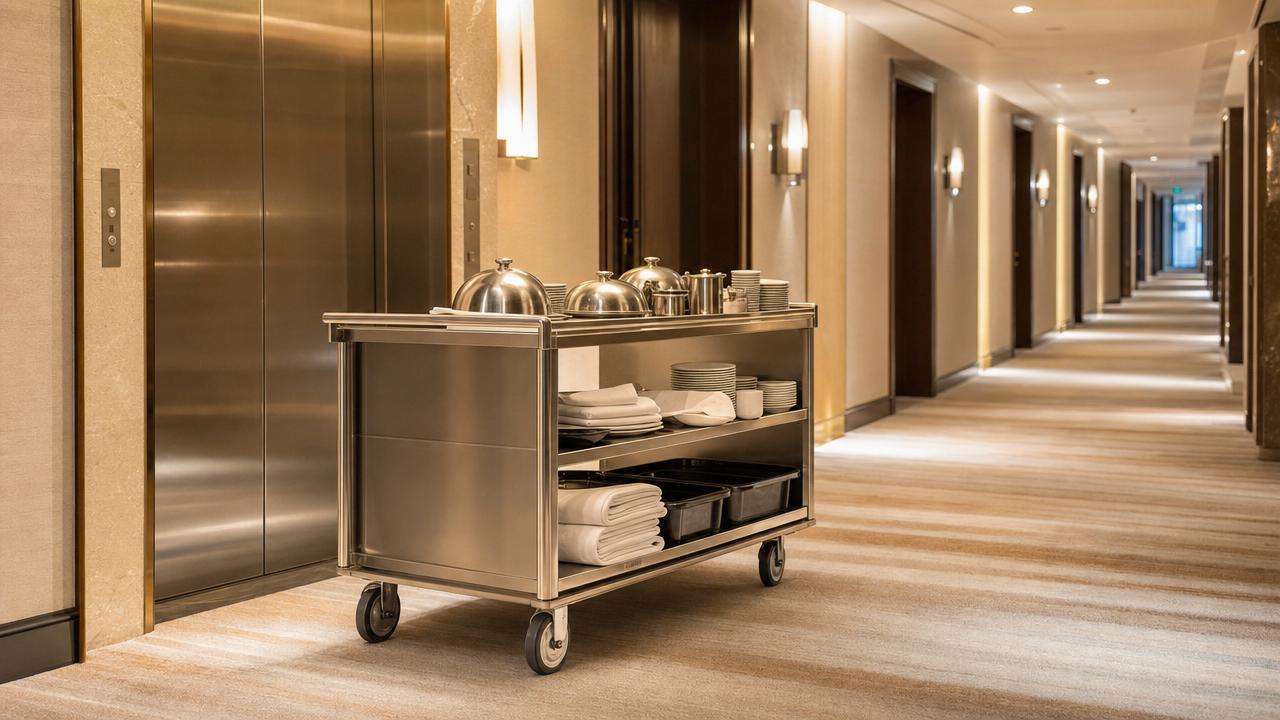 When do hotel room service carts slow staff down?