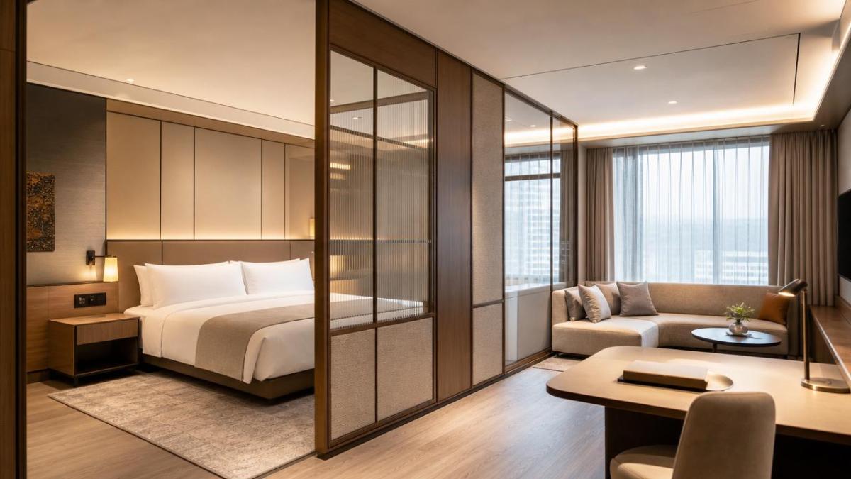 Do hotel room dividers help create flexible guest spaces?