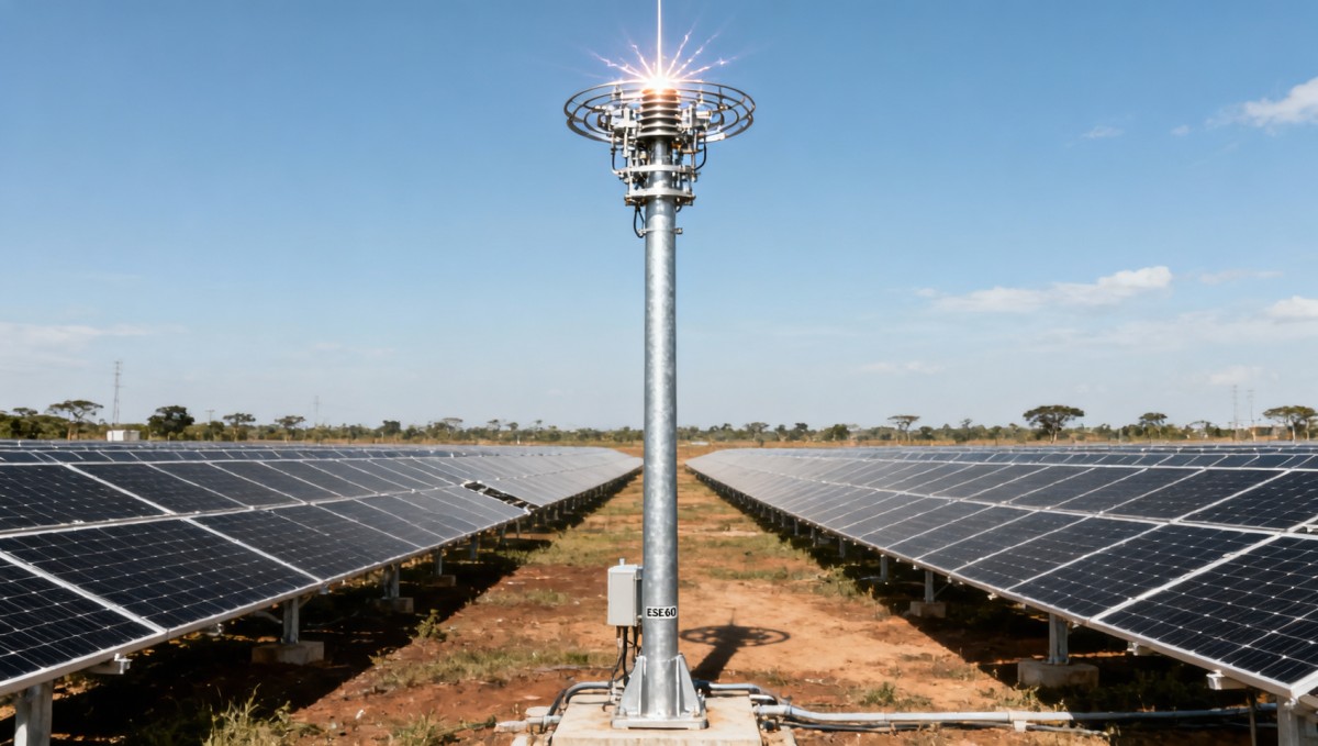 DRC Solar Plants Rush to Install ESE60 Lightning Rods