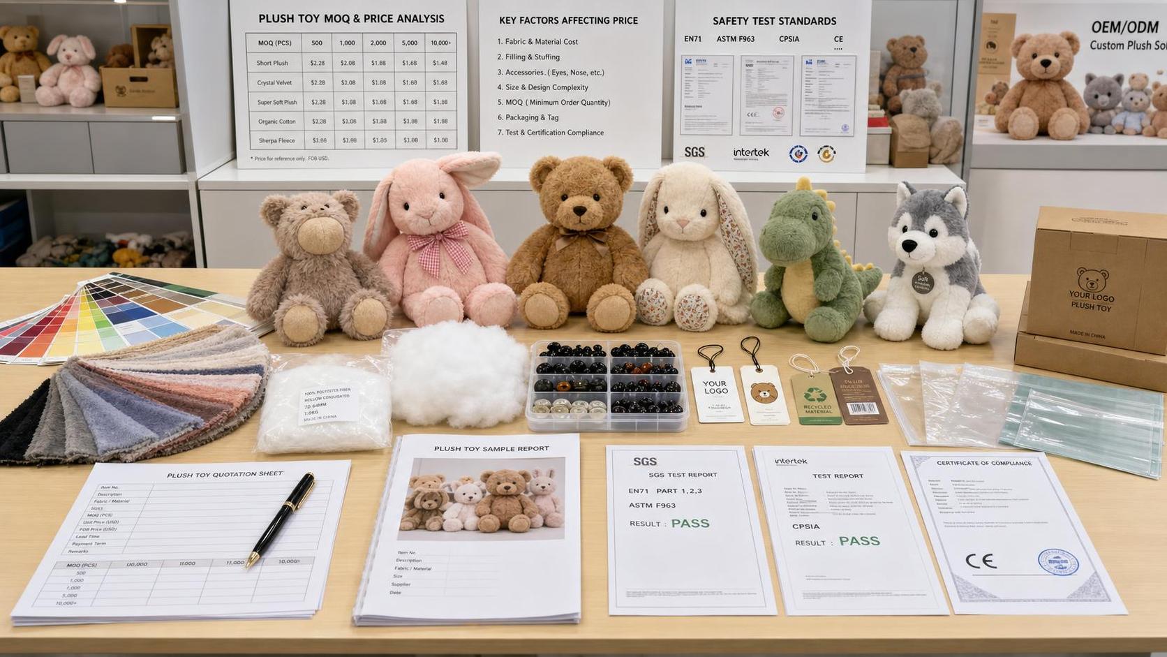 What Affects Plush Toys Wholesale Pricing Across Materials, MOQ, and Safety Testing?