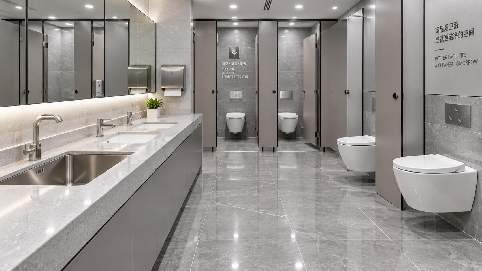Which sanitary ware materials hold up best in high-traffic bathrooms?