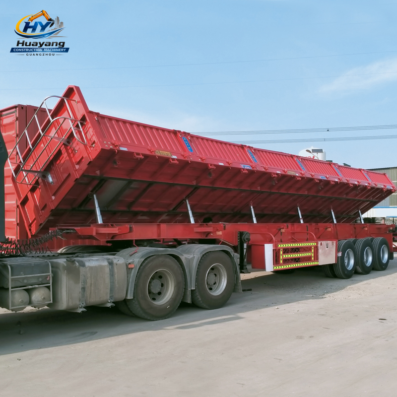 3/4 Axle Drop Side Wall Dump Tipper Semi-Trailer