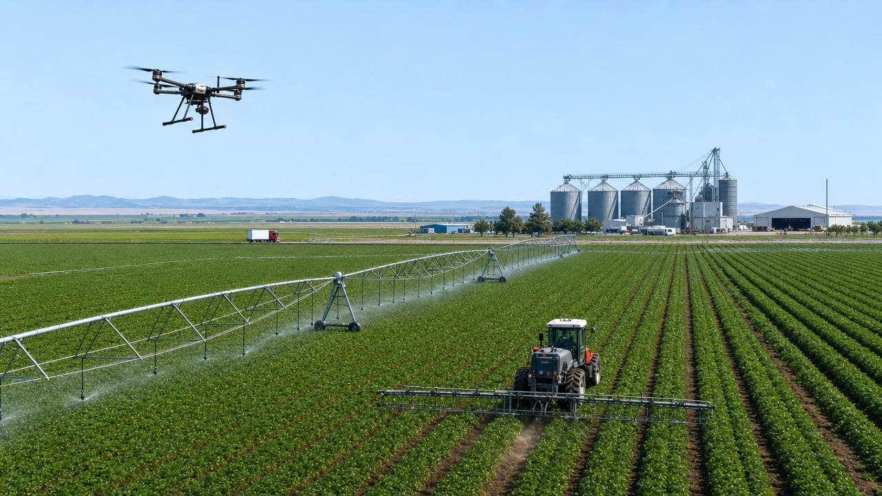 What smart farming technology for large farms saves most