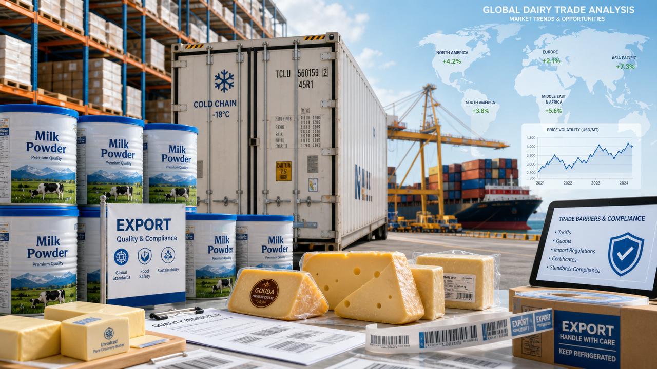 Dairy Products Export Market Analysis: Price Shifts, Trade Barriers, and Growth Regions