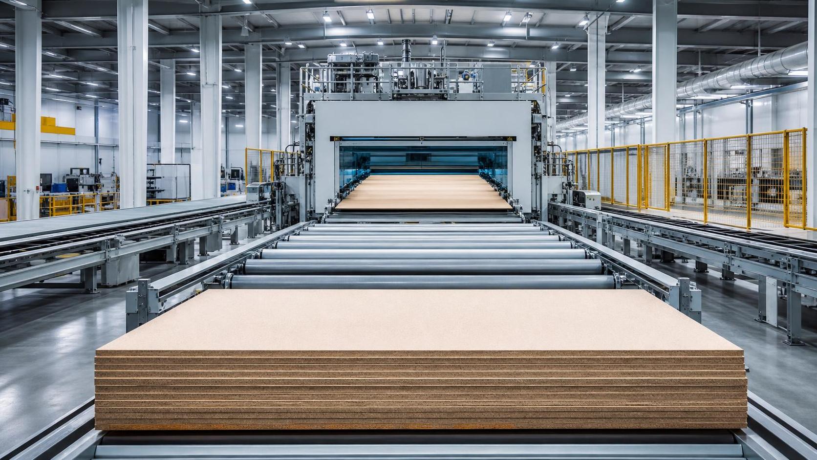 When is continuous pressing suitable for wood processing for panelboards?