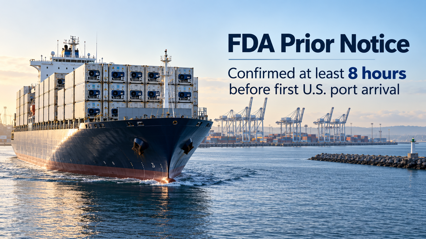 When must FDA prior notice be submitted for food arriving by sea?