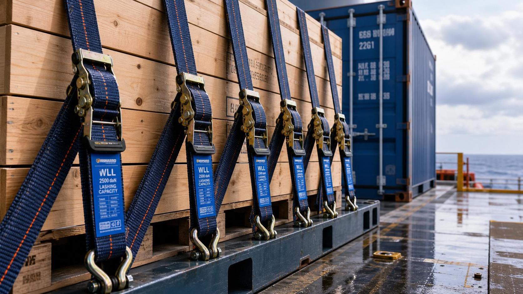 How to Choose Cargo Lashing Belts for Marine Transport: WLL, Material, and Compliance