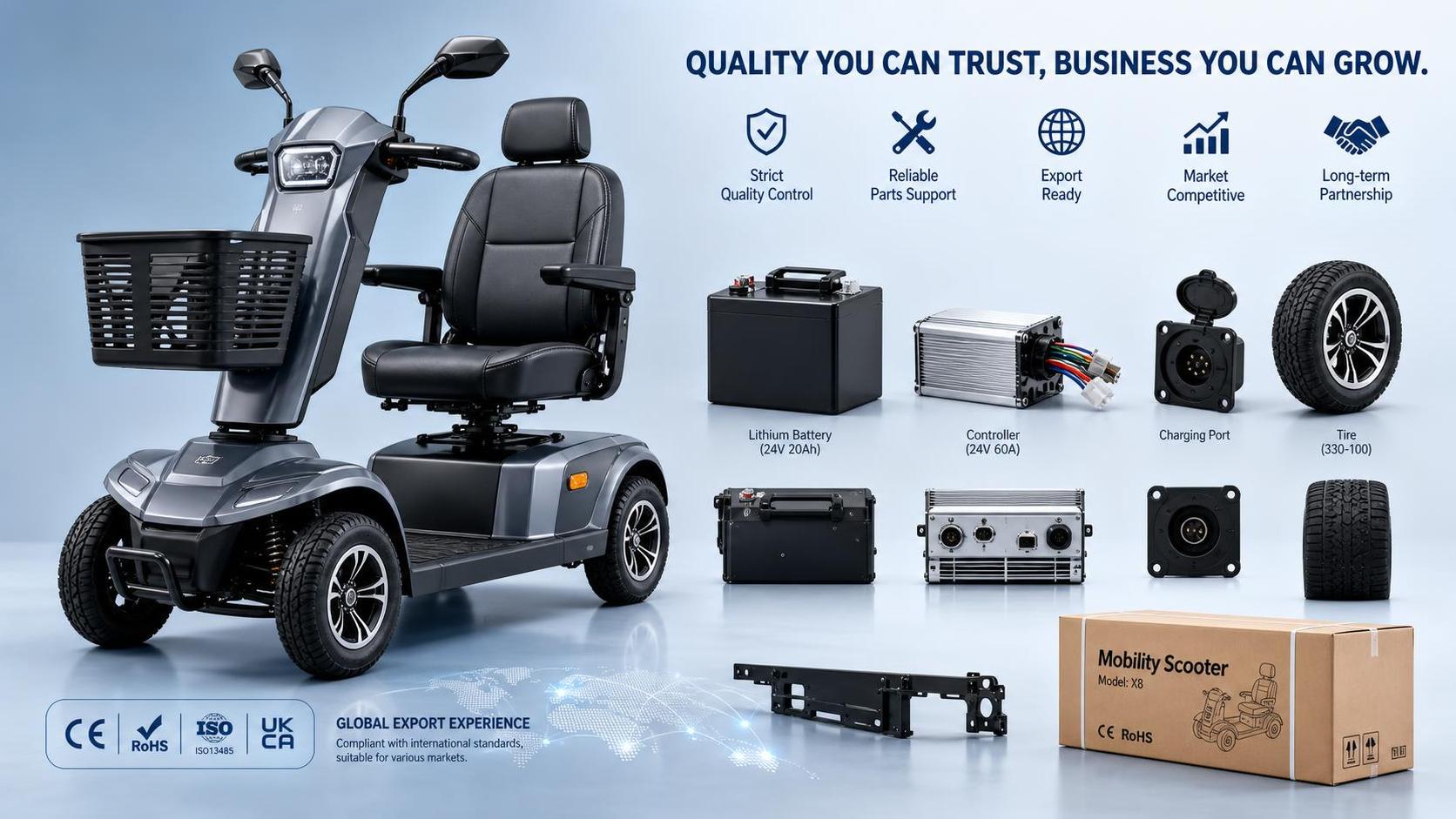 How to Evaluate a Mobility Scooter Exporter for Product Quality and Market Fit