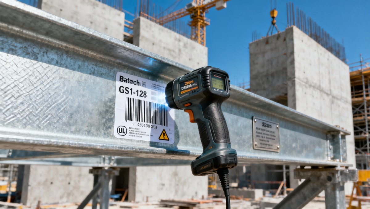 How do barcode scanners improve inventory accuracy on large-scale construction sites with mixed material deliveries?