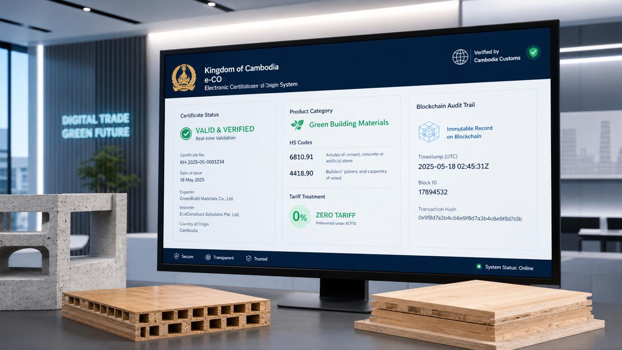 Cambodia Launches RCEP e-CO for Green Building Materials