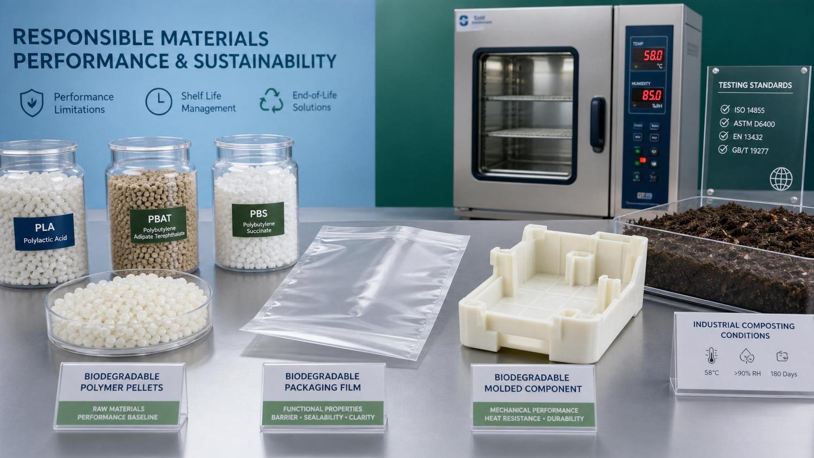 Biodegradable Polymers: Performance Limits, Shelf Life, and End-of-Life Tradeoffs