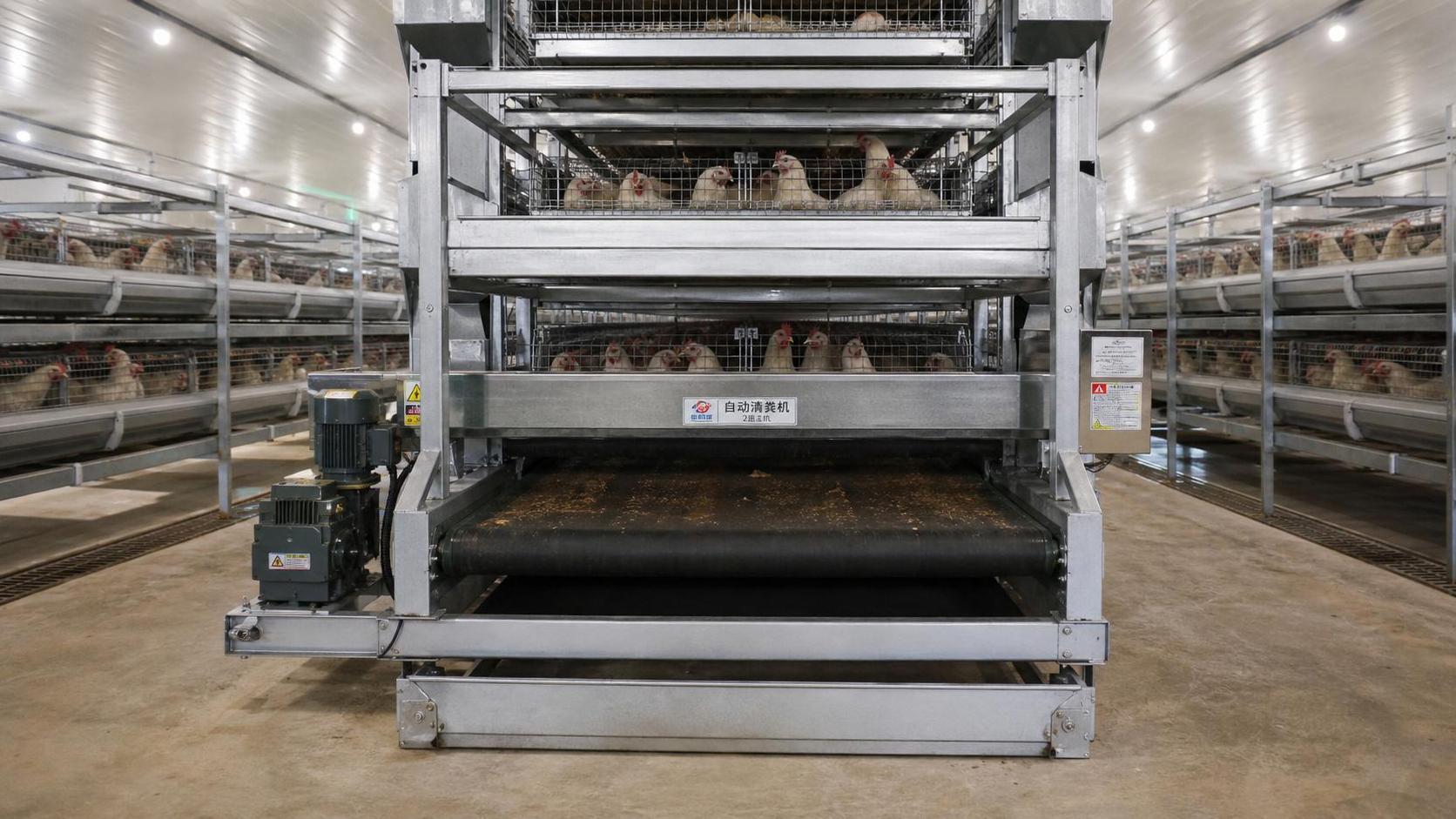 Automatic Manure Removal System for Layer Cage Farms Automatic Manure Removal System for Layer Cage Farms