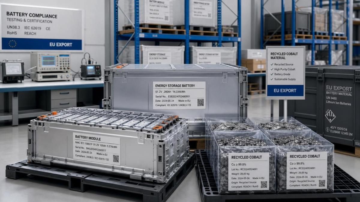 EU Battery Rule Takes Effect With 20% Recycled Cobalt