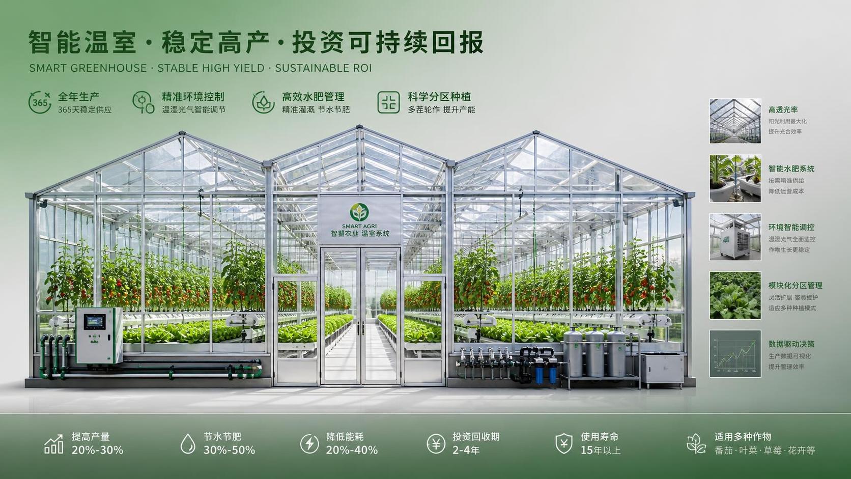 When do commercial greenhouse systems pay off for year-round crop production When do commercial greenhouse systems pay off for year-round crop production