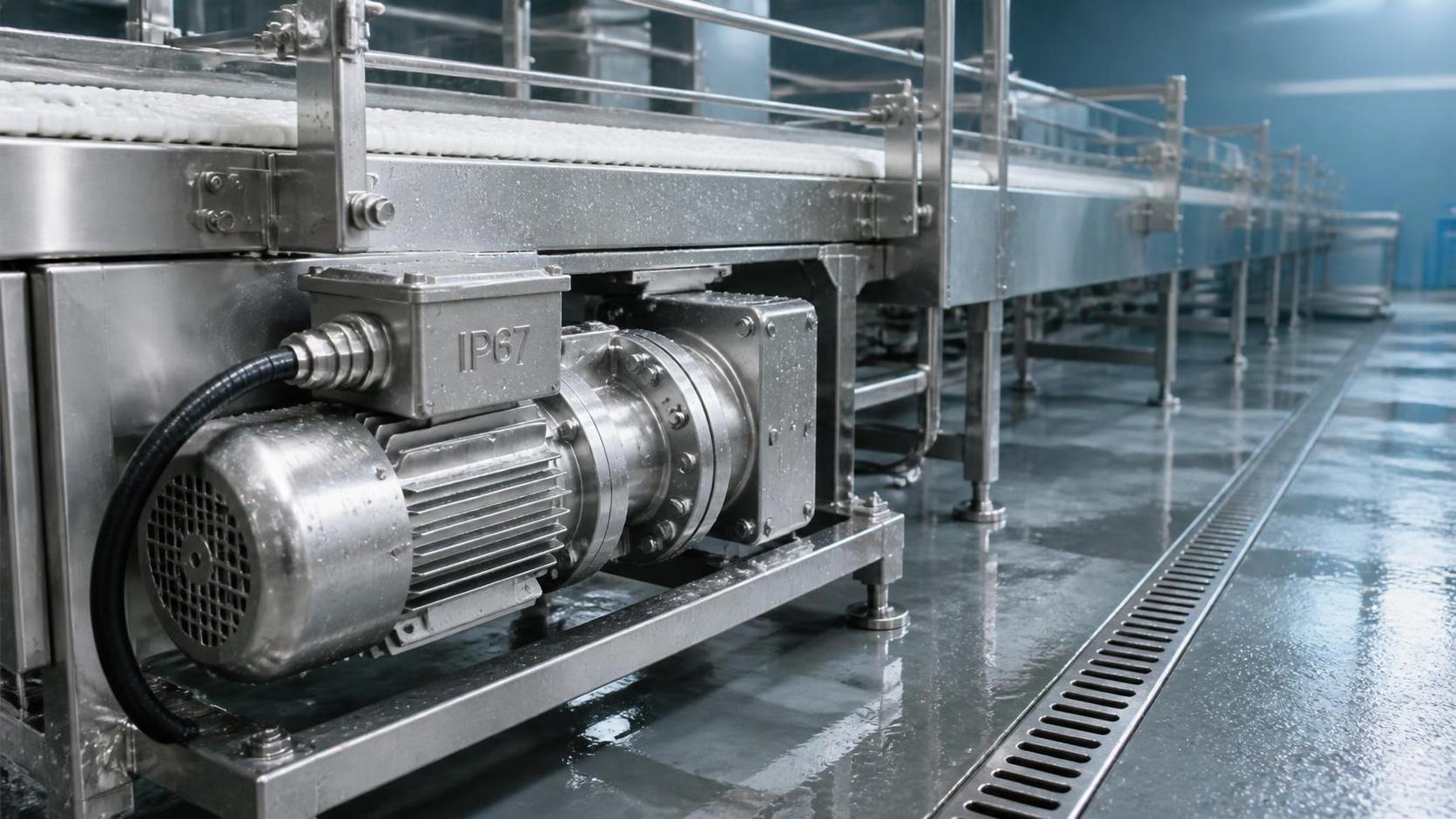 When IP67 rated electric motors are needed in washdown zones When IP67 rated electric motors are needed in washdown zones
