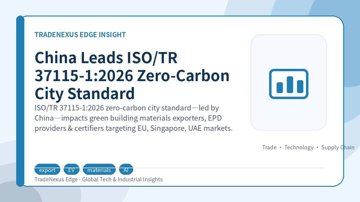 China Leads ISO/TR 37115-1:2026 Zero-Carbon City Standard China Leads ISO/TR 37115-1:2026 Zero-Carbon City Standard