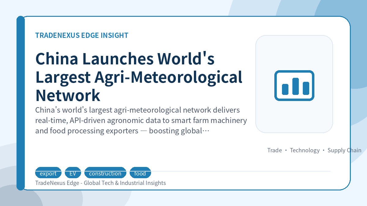 China Launches World's Largest Agri-Meteorological Network