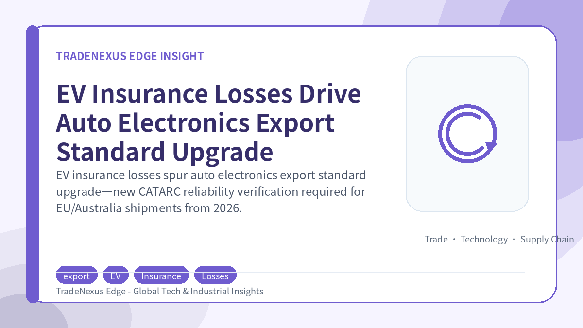 EV Insurance Losses Drive Auto Electronics Export Standard Upgrade EV Insurance Losses Drive Auto Electronics Export Standard Upgrade