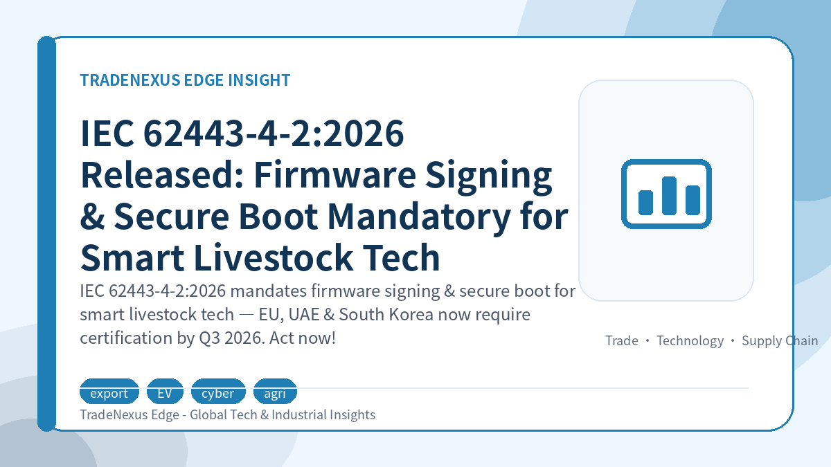 IEC 62443-4-2:2026 Released: Firmware Signing & Secure Boot Mandatory for Smart Livestock Tech