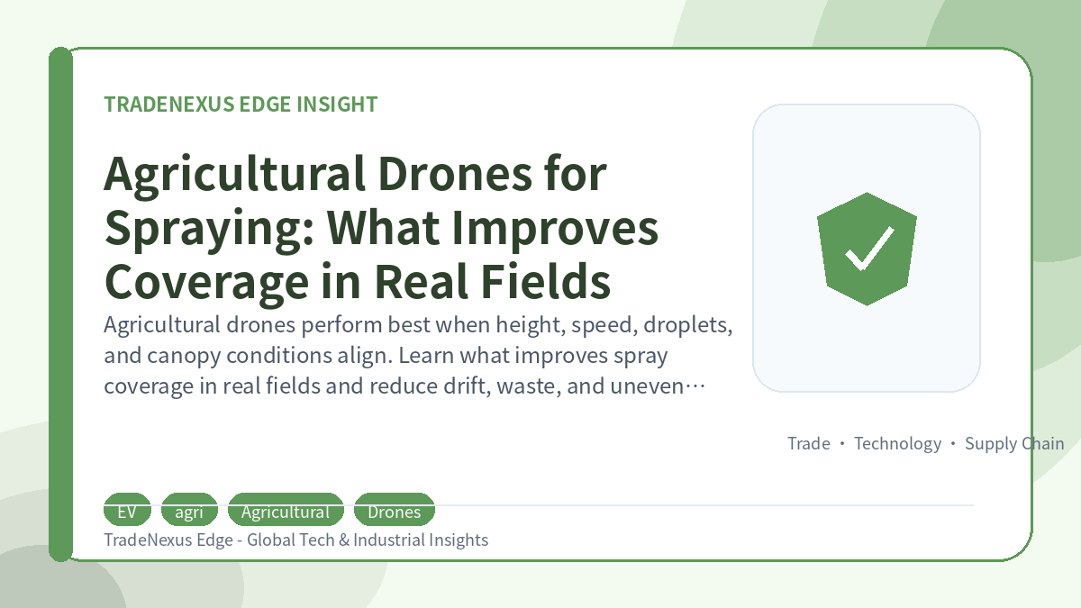Agricultural Drones for Spraying: What Improves Coverage in Real Fields