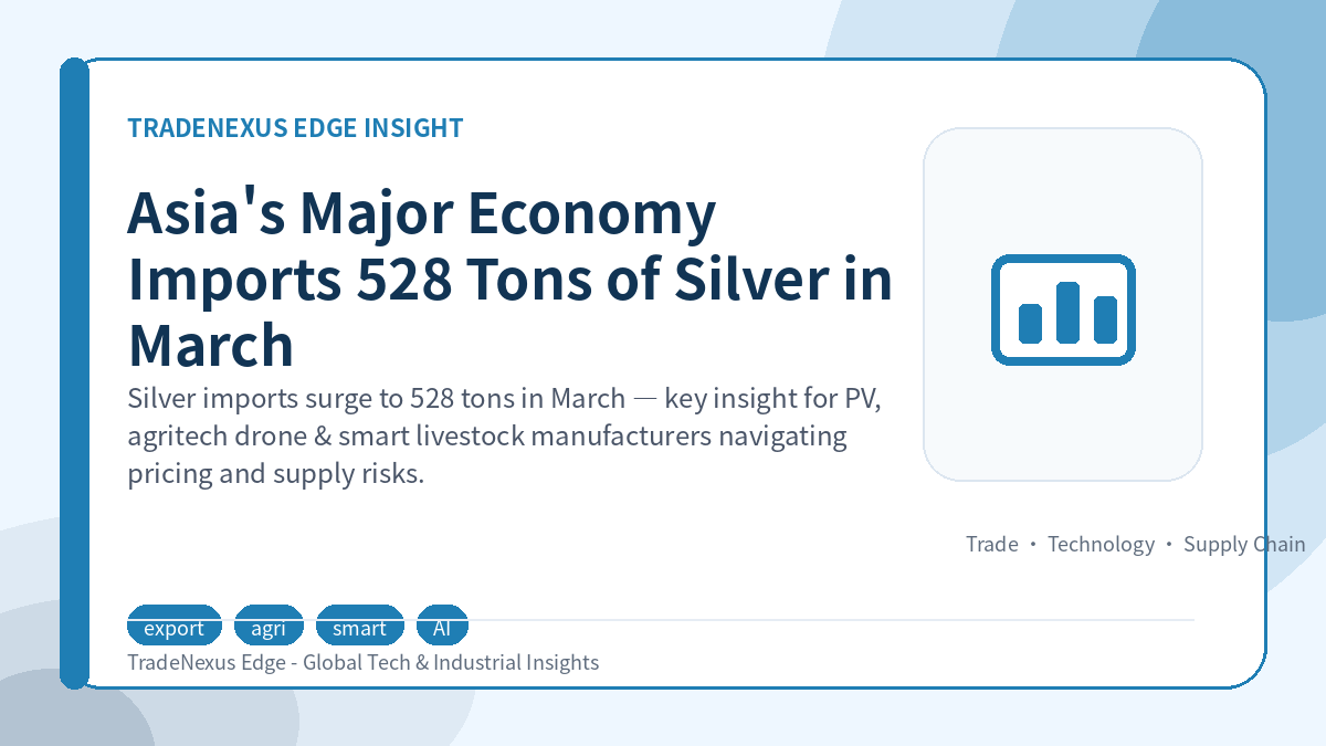 Asia's Major Economy Imports 528 Tons of Silver in March