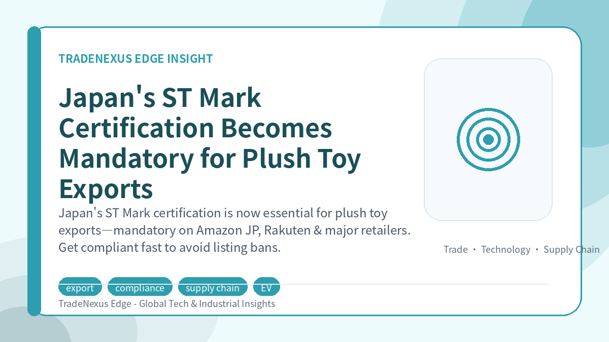Japan's ST Mark Certification Becomes Mandatory for Plush Toy Exports
