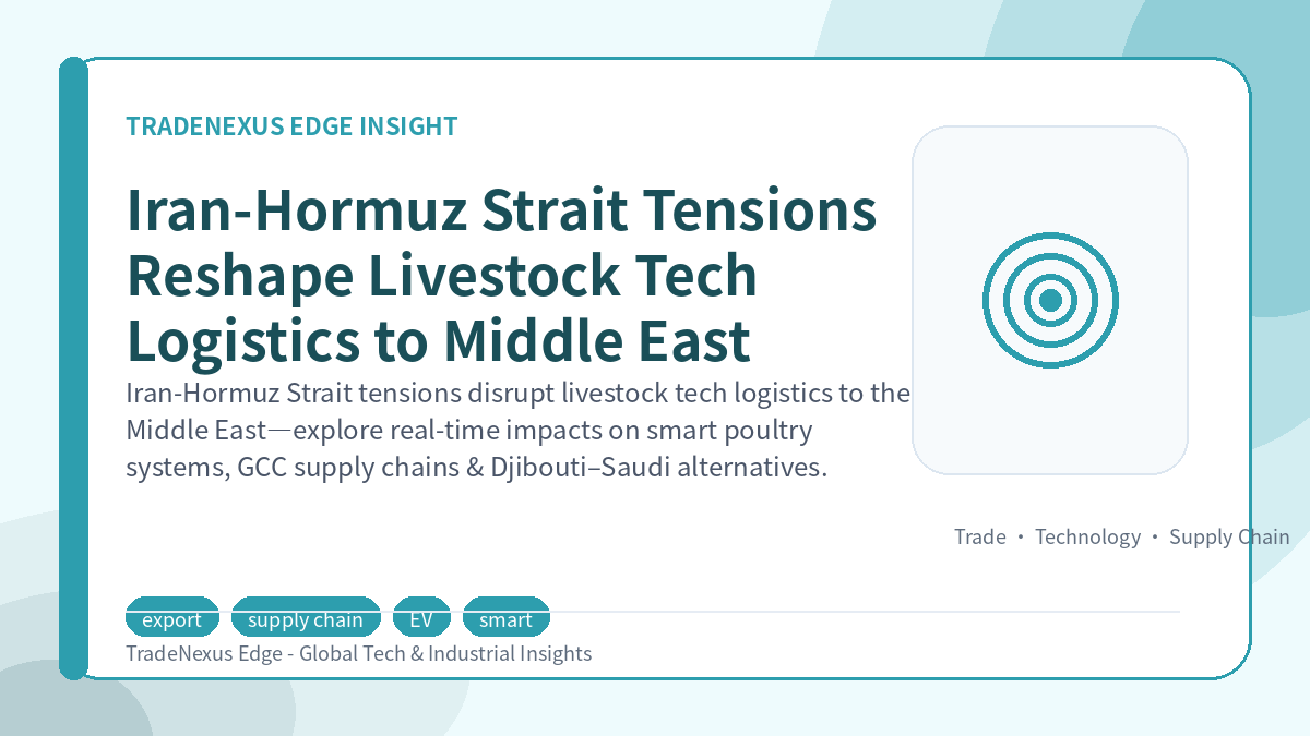 Iran-Hormuz Strait Tensions Reshape Livestock Tech Logistics to Middle East