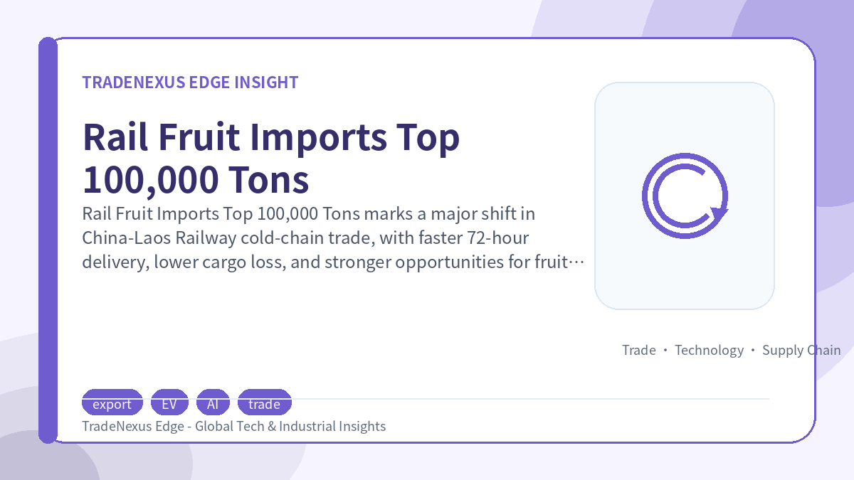 Rail Fruit Imports Top 100,000 Tons Rail Fruit Imports Top 100,000 Tons