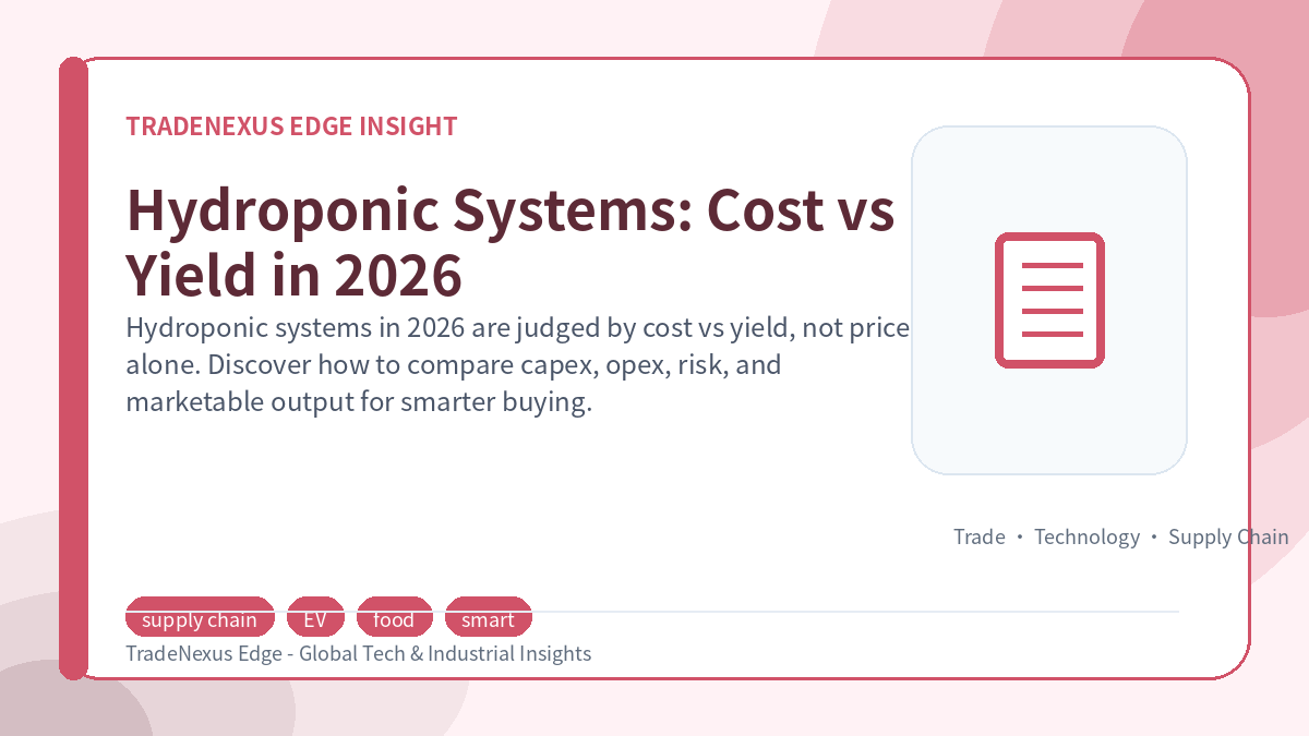 Hydroponic Systems: Cost vs Yield in 2026