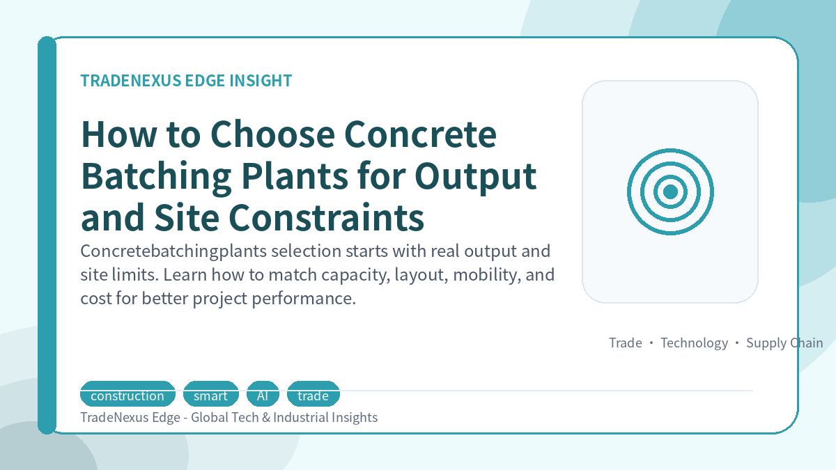 How to Choose Concrete Batching Plants for Output and Site Constraints How to Choose Concrete Batching Plants for Output and Site Constraints