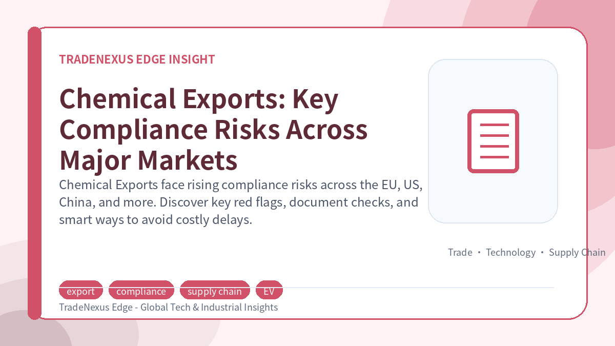 Chemical Exports: Key Compliance Risks Across Major Markets
