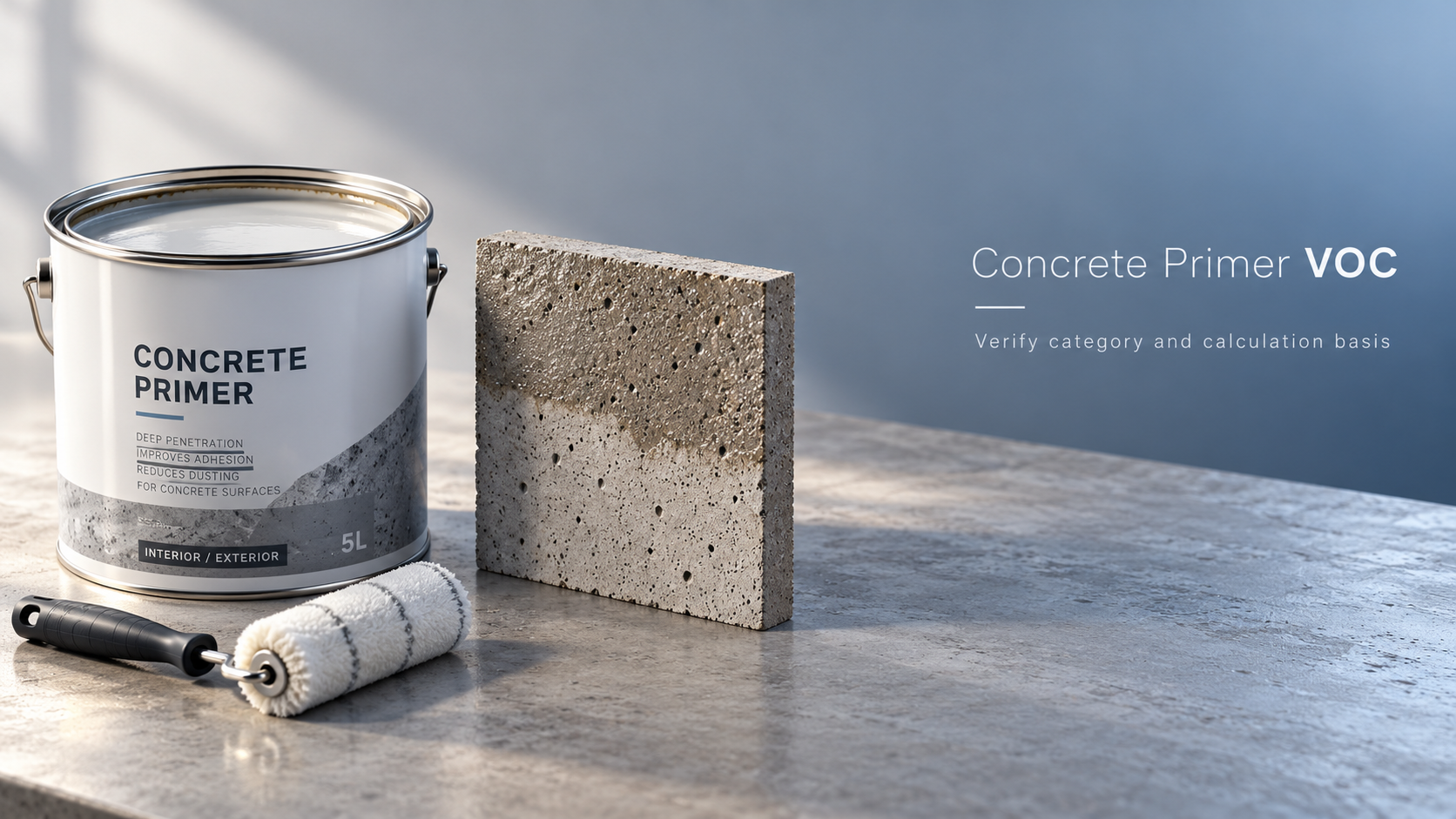 Which VOC content limit applies to concrete primers under LEED v4?
