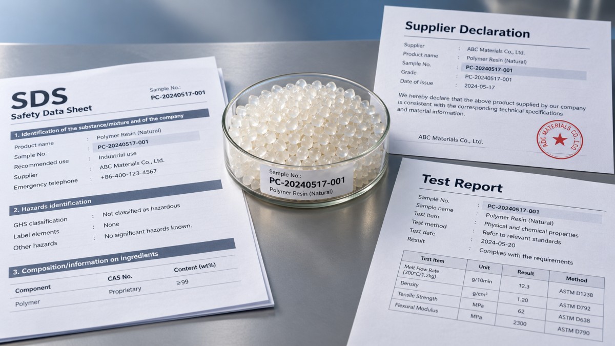 Is an SDS enough to verify chemical compliance for polymers?