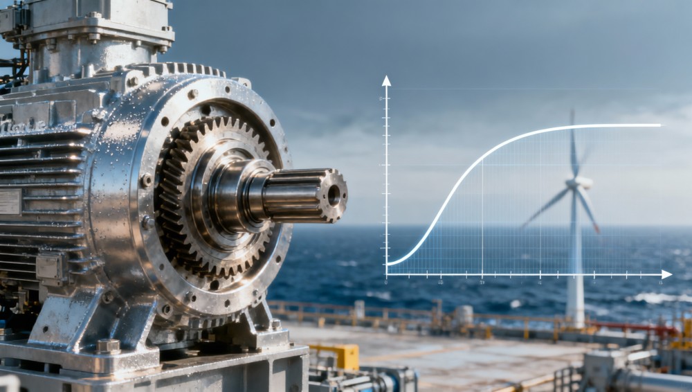 Industrial supply for renewable energy: gearmotor torque curves flatten prematurely in offshore wind applications