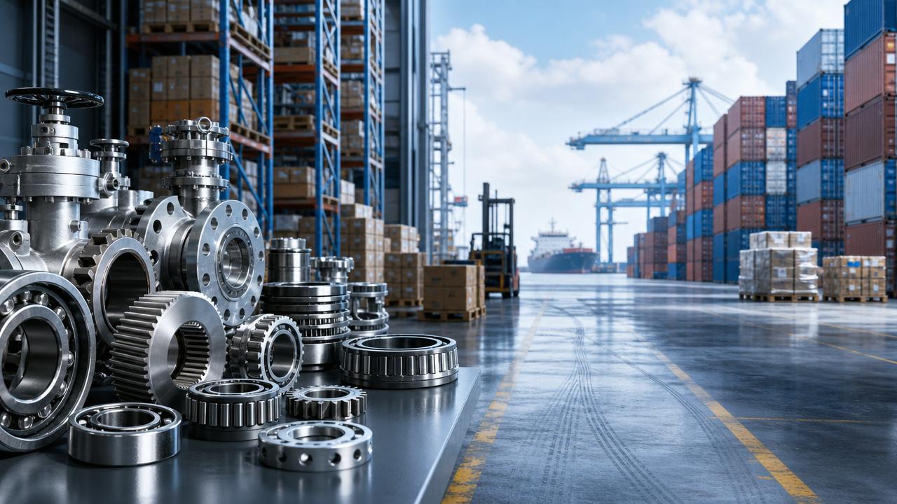 What is slowing global trade in machinery parts this year?