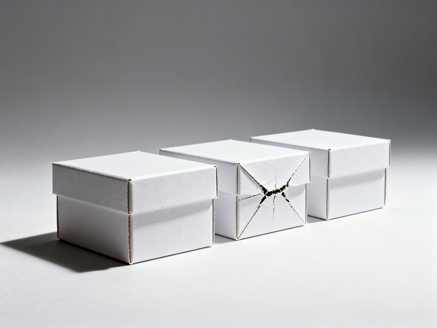 Rigid gift boxes cracking along fold lines—crease depth calibration varies across production shifts