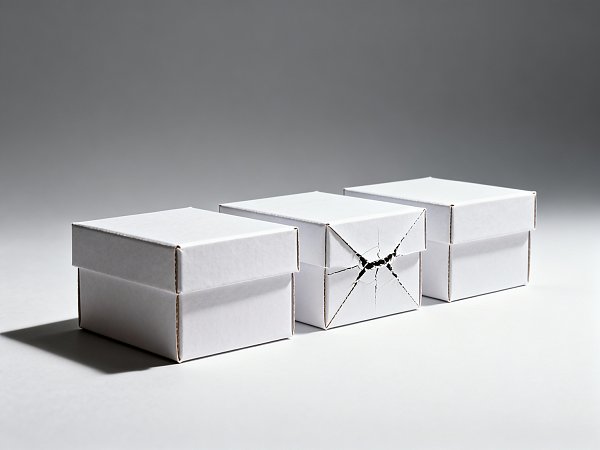 Rigid gift boxes cracking along fold lines—crease depth calibration varies across production shifts