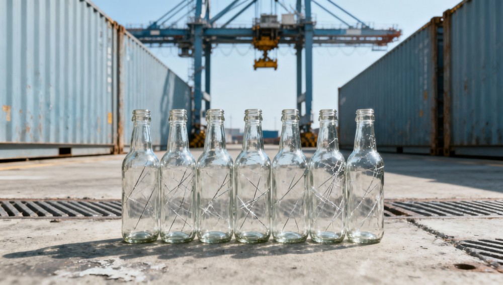 Glass bottles wholesale orders arrive with micro-scratches—how handling at port level changes surface durability