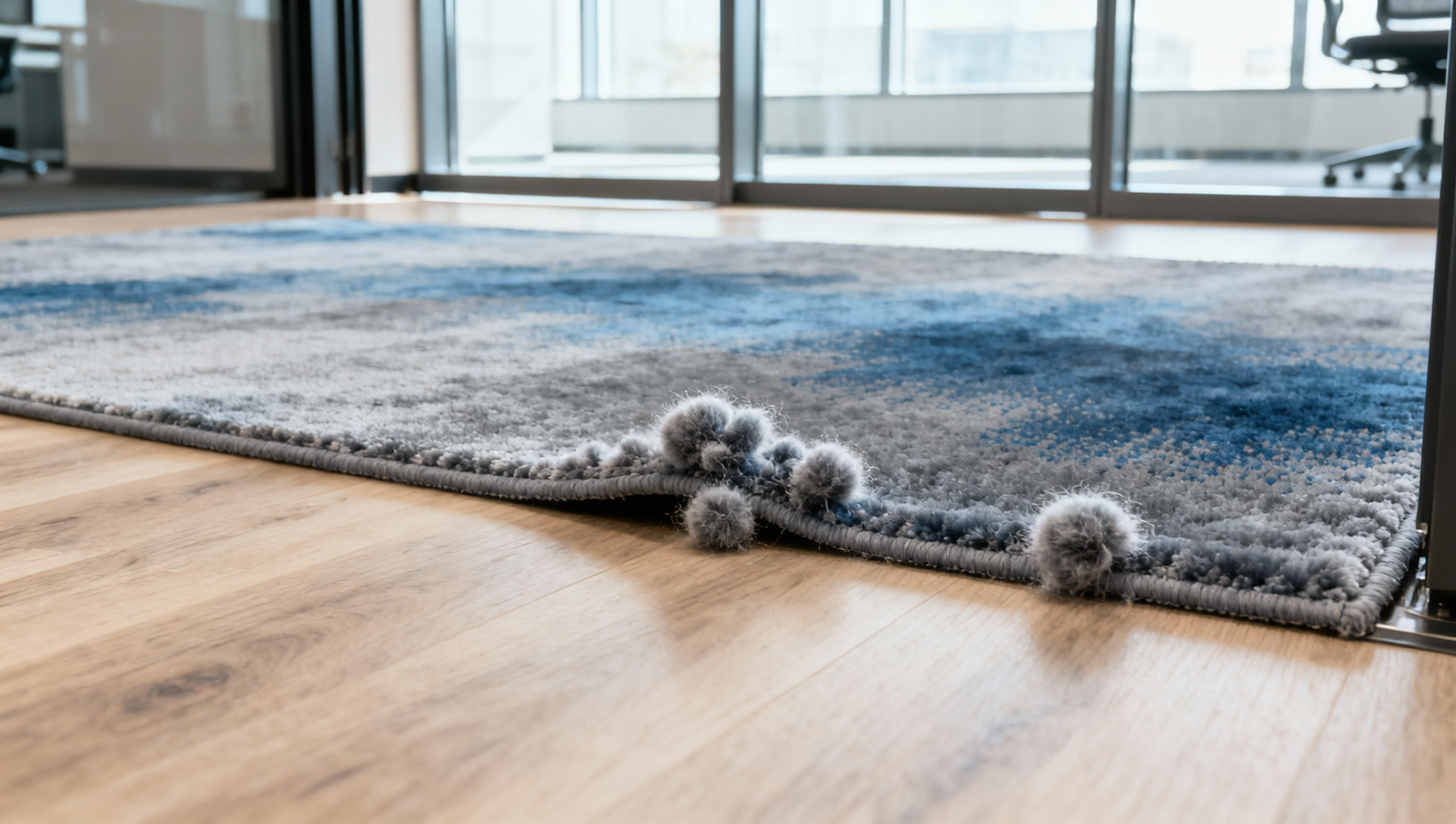 Custom printed area rugs using recycled polyester show higher pilling after 6 months