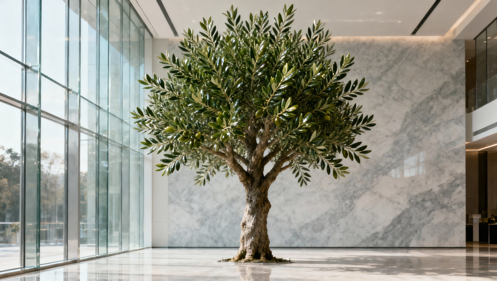 Faux olive tree indoor: UV fading timeline in commercial lobbies vs. residential spaces