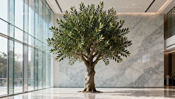 Faux olive tree indoor: UV fading timeline in commercial lobbies vs. residential spaces