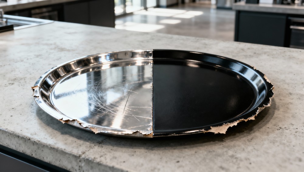 Decorative tray coatings: Why electroplated finishes chip faster than baked enamel on commercial countertops Decorative tray coatings: Why electroplated finishes chip faster than baked enamel on commercial countertops