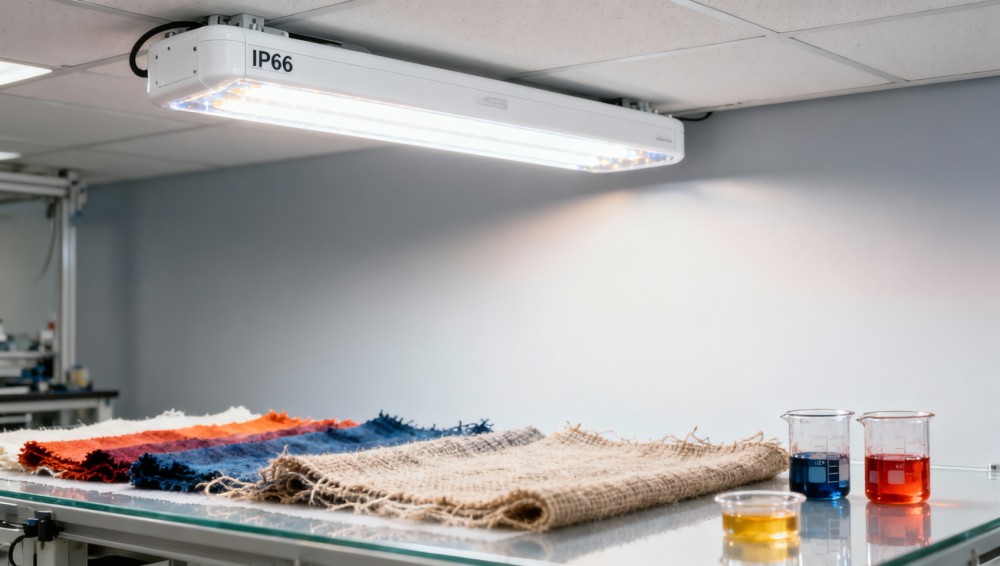Lighting systems with IP66 rating — but still suitable for indoor textile labs Lighting systems with IP66 rating — but still suitable for indoor textile labs