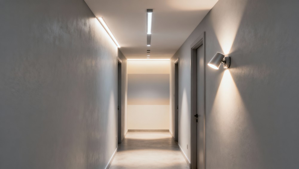 Lighting design for narrow hallways: why symmetry often backfires Lighting design for narrow hallways: why symmetry often backfires