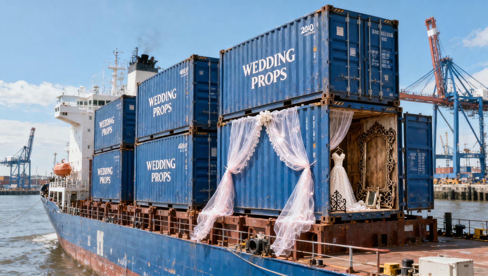 Red Sea Crisis Drives 12.3% Weekly Surge in Asia-Europe Container Rates for Wedding Prop Shipments