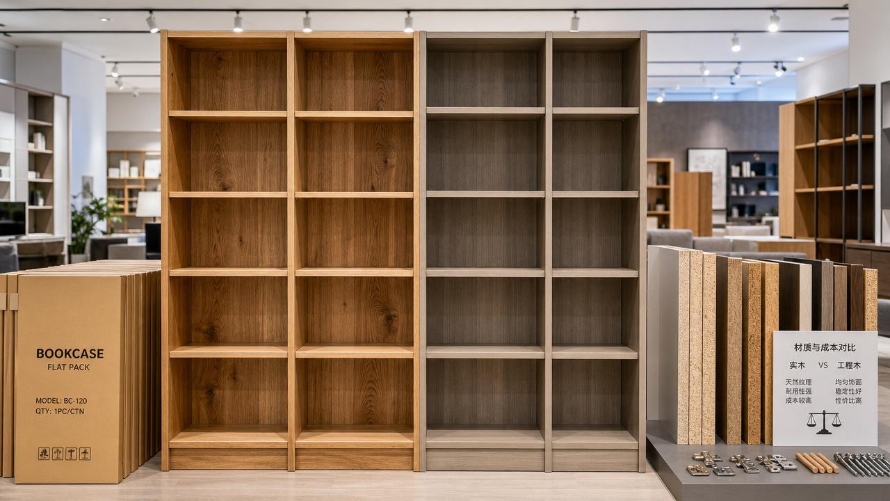 Wholesale Wooden Bookshelves: Solid Wood vs Engineered Wood Cost Trade-Offs