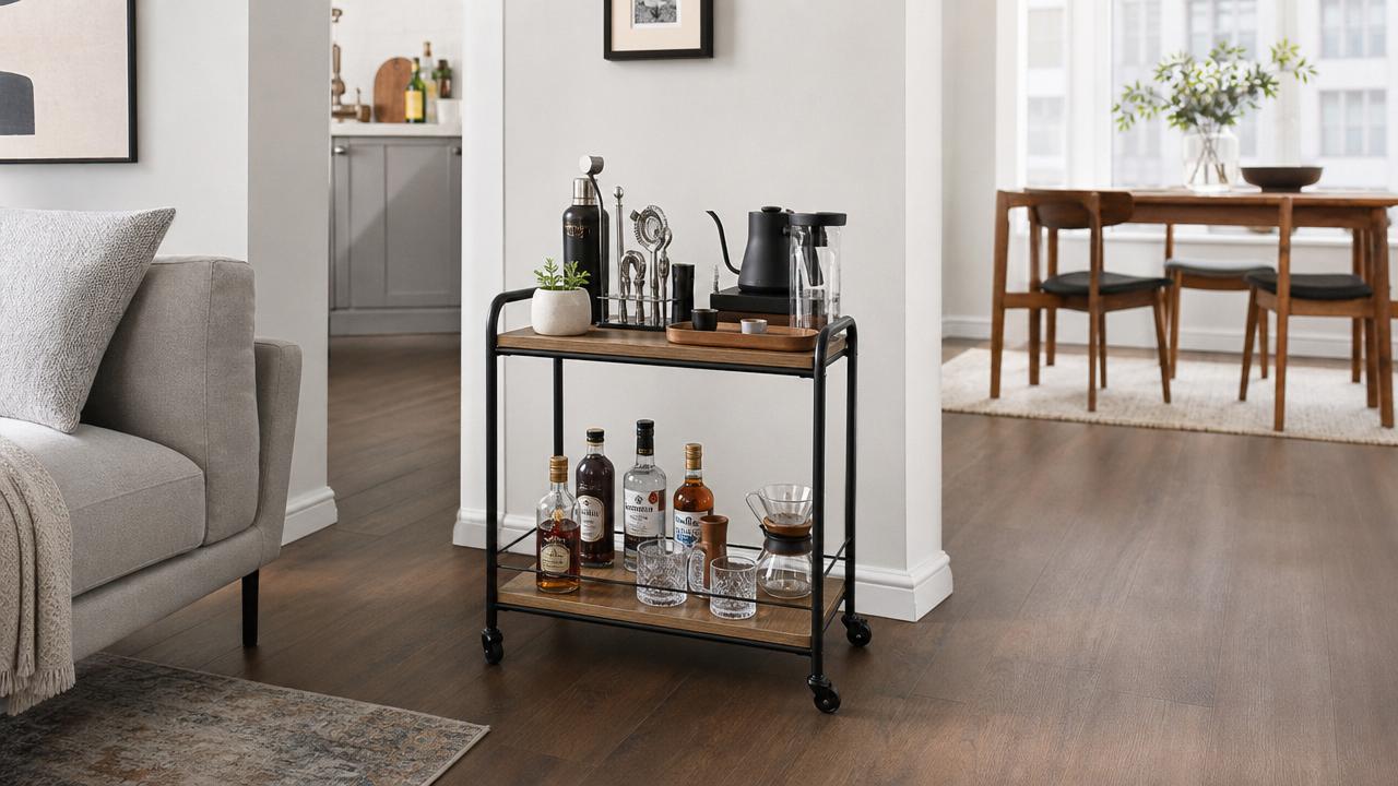 How to Choose a Bar Cart with Wheels for Small Spaces