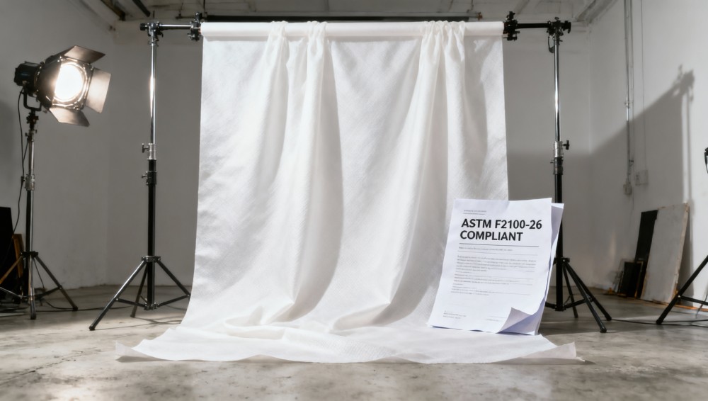 ASTM F2100-26 Takes Effect: Nonwoven Photo Backdrops and Bridal Props Now Subject to Medical Mask Compliance ASTM F2100-26 Takes Effect: Nonwoven Photo Backdrops and Bridal Props Now Subject to Medical Mask Compliance